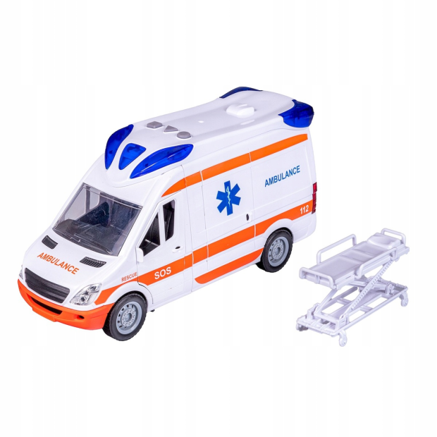 SMILY PLAY Ambulans z noszami otwierane drzwi światło dźwięk 3 lata+