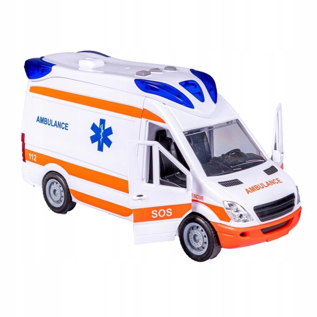 SMILY PLAY Ambulans z noszami otwierane drzwi światło dźwięk 3 lata+-8956045